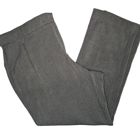 Women's David Dart Gray Herringbone Cropped Straight Legs Pants, Size 12 - Picture 1 of 6